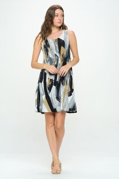 Plus Size Print Missy Tank Dress- 7003BN-TXP1-W379