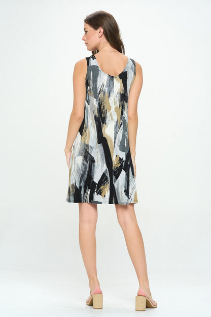 Plus Size Print Missy Tank Dress- 7003BN-TXP1-W379