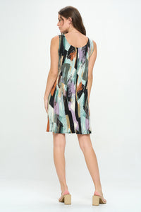 Plus Size Print Missy Tank Dress- 7003BN-TXP1-W379