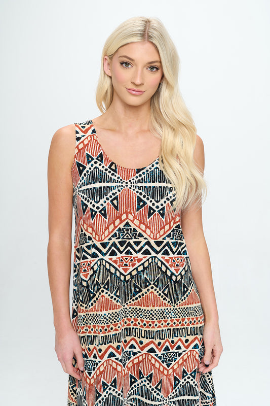 Print Missy Tank Dress - 7003BN-TRP1-W381