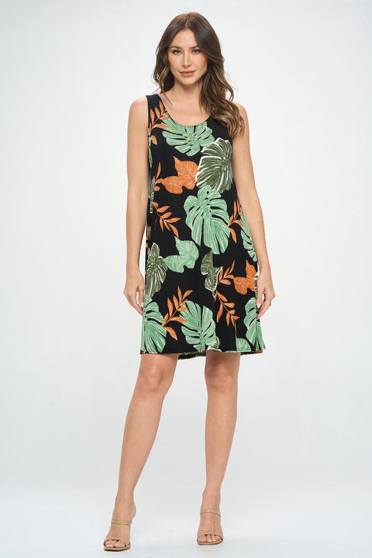 Stretchy Missy Tank Dress Print- 7003BN-TRP1-W389