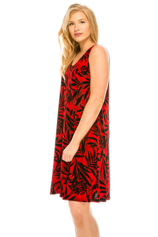 Plus Size Print Missy Tank Dress- 7003BN-TXP1-W173 - Jostar Online