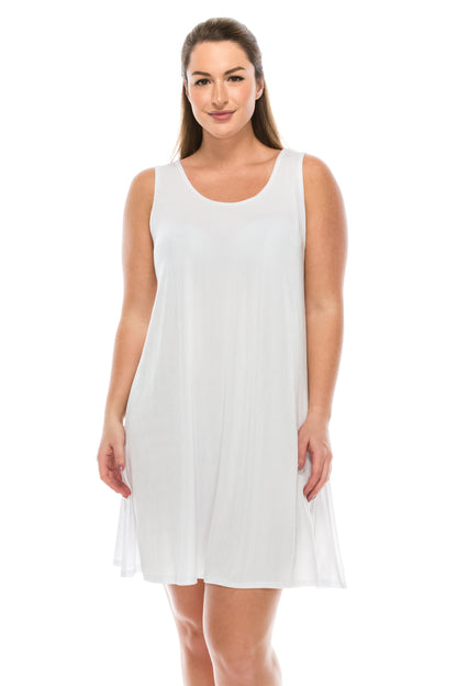 Jostar Women's Stretchy Tank Missy Dress Sleeveless Plus, 703BN-TX - Jostar Online