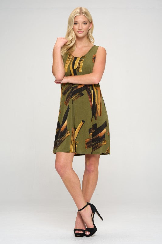 HIT Missy Tank Dress Sleeveless Prints -7003HT-TRP1-W315
