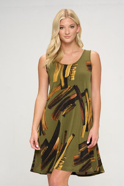 HIT Missy Tank Dress Sleeveless Prints -7003HT-TRP1-W315