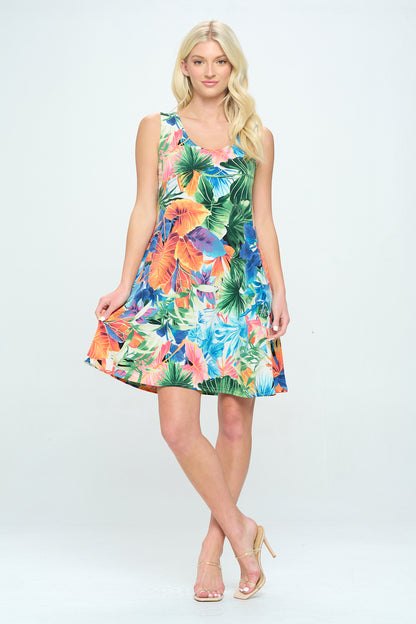 HIT Missy Tank Dress Sleeveless Prints - 7003HT-TRP1-W338