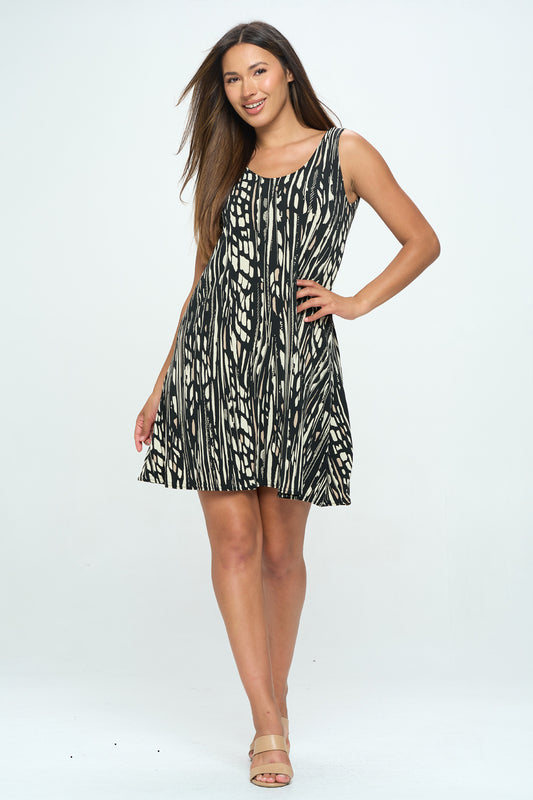 HIT Missy Tank Dress Sleeveless Prints - 7003HT-TRP1-W348