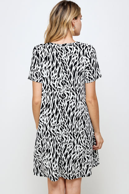 Stretchy Missy Dress Short Sleeve Print-7004BN-SRP1-W289