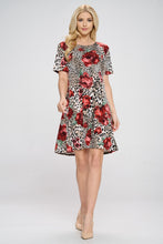 Load image into Gallery viewer, Plus Size Missy Print  Short Sleeve Dress-7004BN-SXP1-W307
