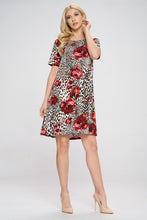 Load image into Gallery viewer, Plus Size Missy Print  Short Sleeve Dress-7004BN-SXP1-W307
