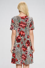 Load image into Gallery viewer, Plus Size Missy Print  Short Sleeve Dress-7004BN-SXP1-W307
