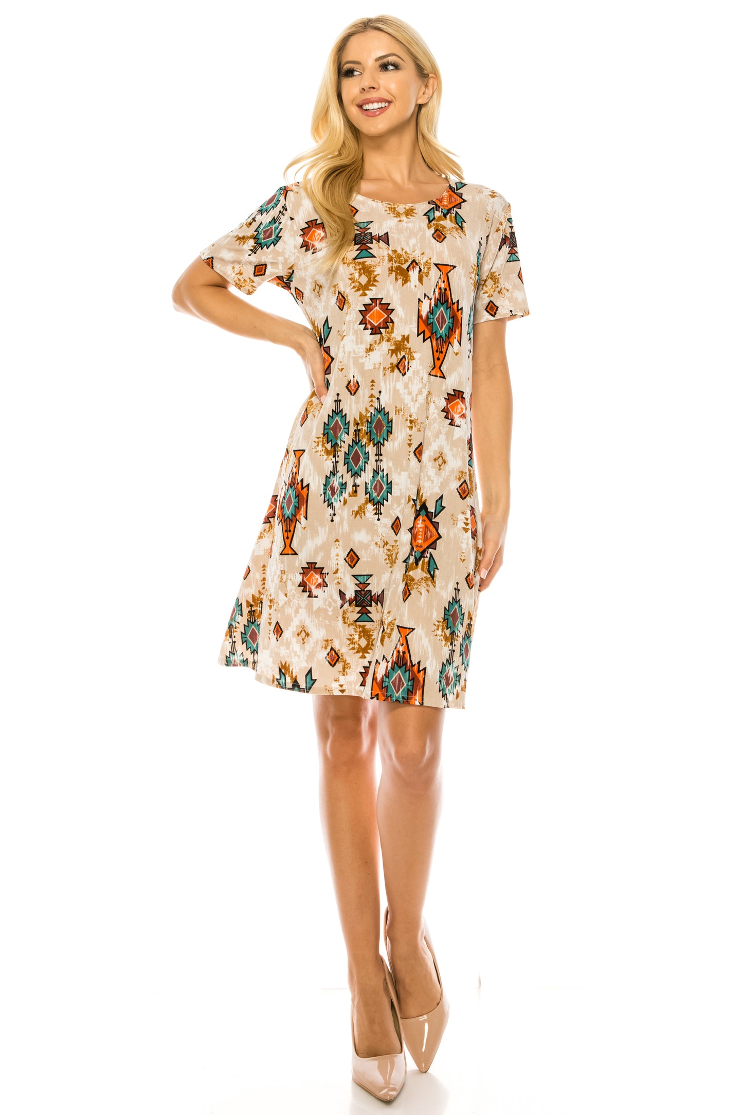 BNS Missy Dress Short Sleeve Print-7004BN-SRP1-W317