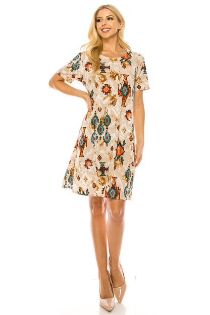 BNS Missy Dress Short Sleeve Print-7004BN-SRP1-W317