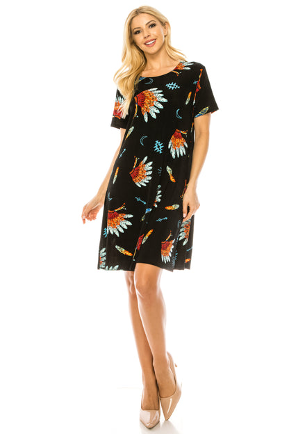 BNS Missy Dress Short Sleeve Print-7004BN-SRP1-W321