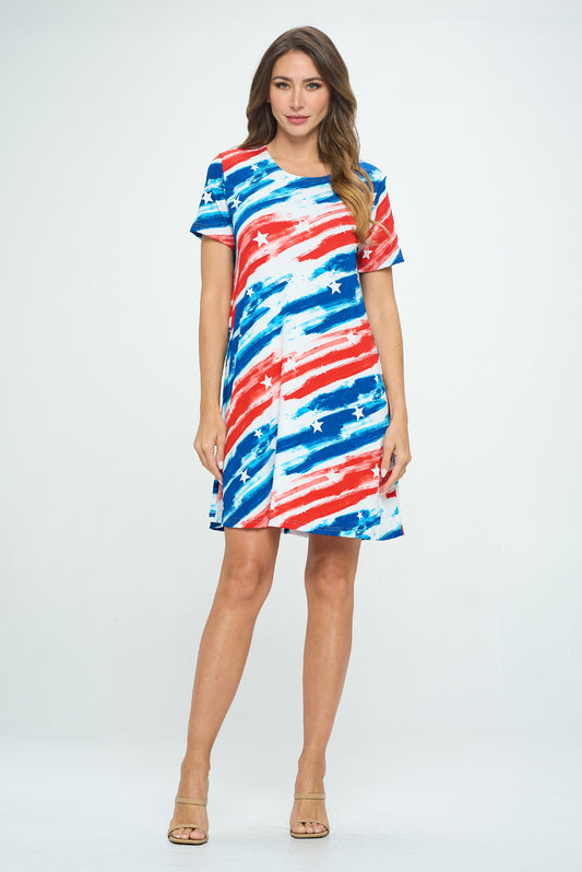 BNS Missy Dress Short Sleeve Print-7004BN-SRP1-W384