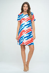 Print Missy Dress Short Sleeve-7004BN-SRP1-W384