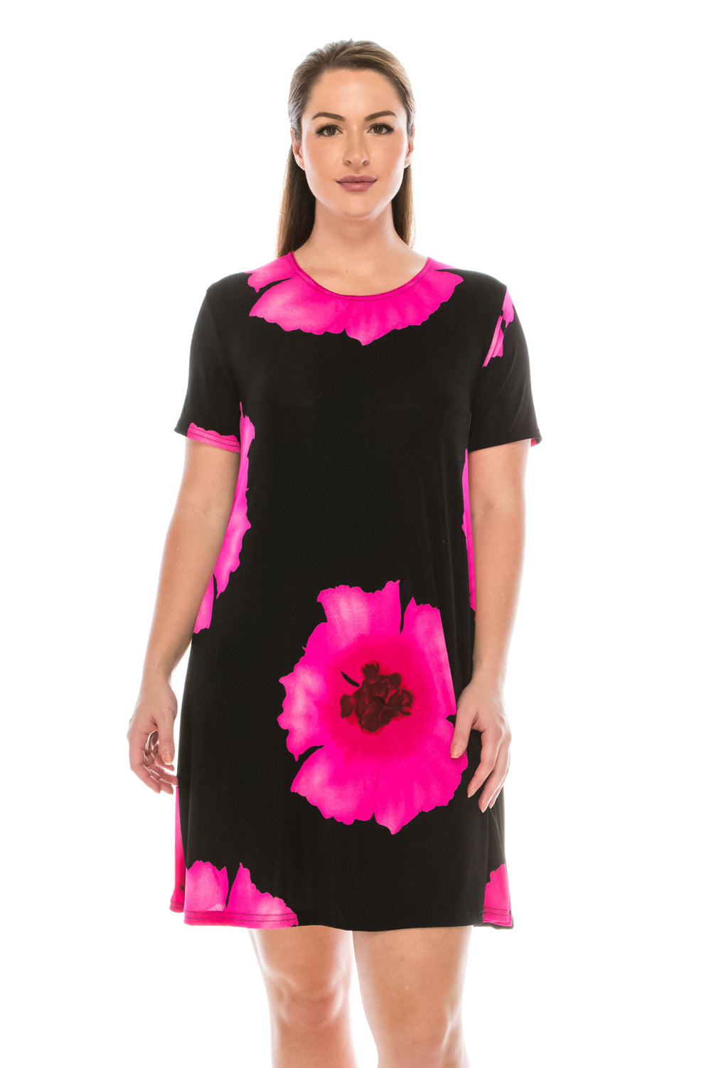 Women's Stretchy Missy Dress Short Sleeve Print Plus, 704BN-SXP-W113 - Jostar Online