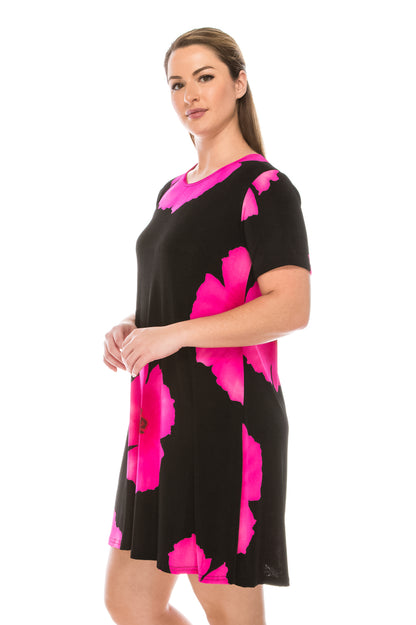 Women's Stretchy Missy Dress Short Sleeve Print Plus, 704BN-SXP-W113 - Jostar Online