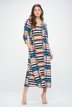 Load image into Gallery viewer, Plus Size HIT V-Neck Long Dress W/Pocket-7085HT-QXP1-W358
