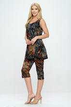 Load image into Gallery viewer, Stretchy Tank Capri Pant Set Print-9002BN-TRP1-W207 - Jostar Online
