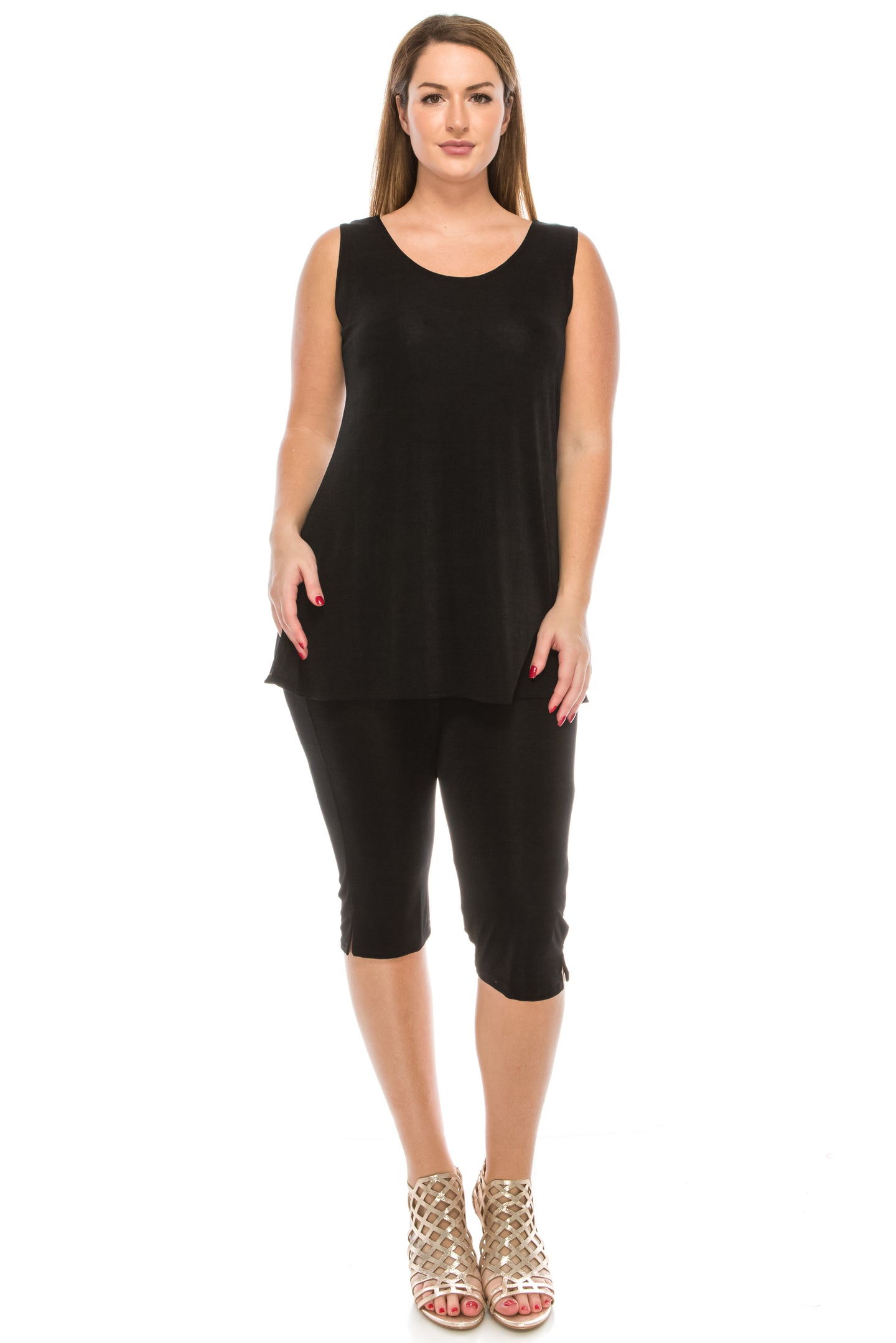 Jostar Women's Stretchy Tank Capri Pant Set, 902BN-T - Jostar Online