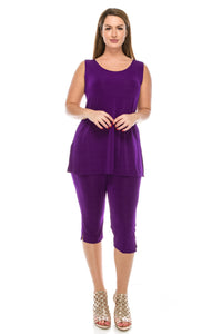 Jostar Women's Stretchy Tank Capri Pant Set, 902BN-T - Jostar Online