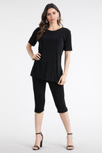 Load image into Gallery viewer, Stretchy Capri Pant Set Short Sleeve in Plus Size, 9003BN-SX - Jostar Online
