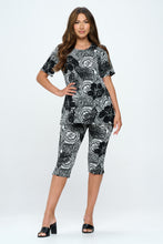 Load image into Gallery viewer, Plus Size Print  Capri Pant Set-9003BN-SXP1-W325
