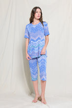 Load image into Gallery viewer, Two-Piece Short Sleeve Top &amp; Capri Pant Set- 9003BN-SRP1-W362
