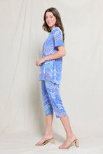 Load image into Gallery viewer, Two-Piece Short Sleeve Top &amp; Capri Pant Set- 9003BN-SRP1-W362
