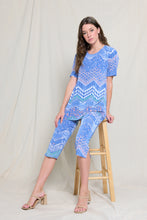 Load image into Gallery viewer, Two-Piece Short Sleeve Top &amp; Capri Pant Set- 9003BN-SRP1-W362
