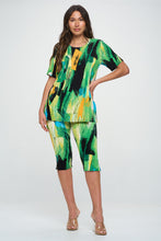 Load image into Gallery viewer, Two-Piece Short Sleeve Top &amp; Capri Pant Set- 9003BN-SRP1-W379
