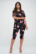 Load image into Gallery viewer, Two-Piece Short Sleeve Top &amp; Capri Pant Set- 9003BN-SRP1-W380
