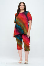 Load image into Gallery viewer, Plus Size Print  Capri Pant Set-9003BN-SXP-W182 - Jostar Online
