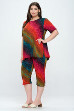 Load image into Gallery viewer, Plus Size Print  Capri Pant Set-9003BN-SXP-W182 - Jostar Online
