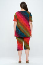 Load image into Gallery viewer, Plus Size Print  Capri Pant Set-9003BN-SXP-W182 - Jostar Online
