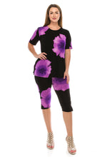 Load image into Gallery viewer, Jostar Women&#39;s Stretchy Capri Pant Set Short Sleeve Print, 903BN-SP-W113 - Jostar Online
