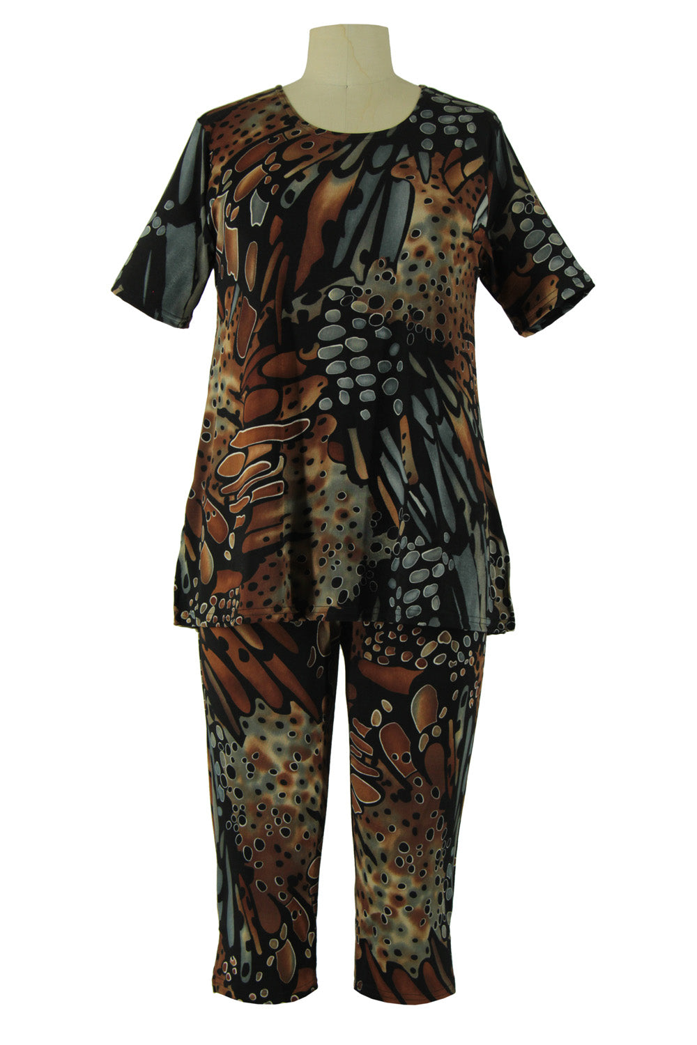 Jostar Women's Stretchy Capri Pant Set Short Sleeve Print, 903BN-SP-W207 - Jostar Online