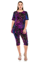 Load image into Gallery viewer, Jostar Women&#39;s Stretchy Capri Pant Set Short Sleeve Print, 903BN-SP-W207 - Jostar Online
