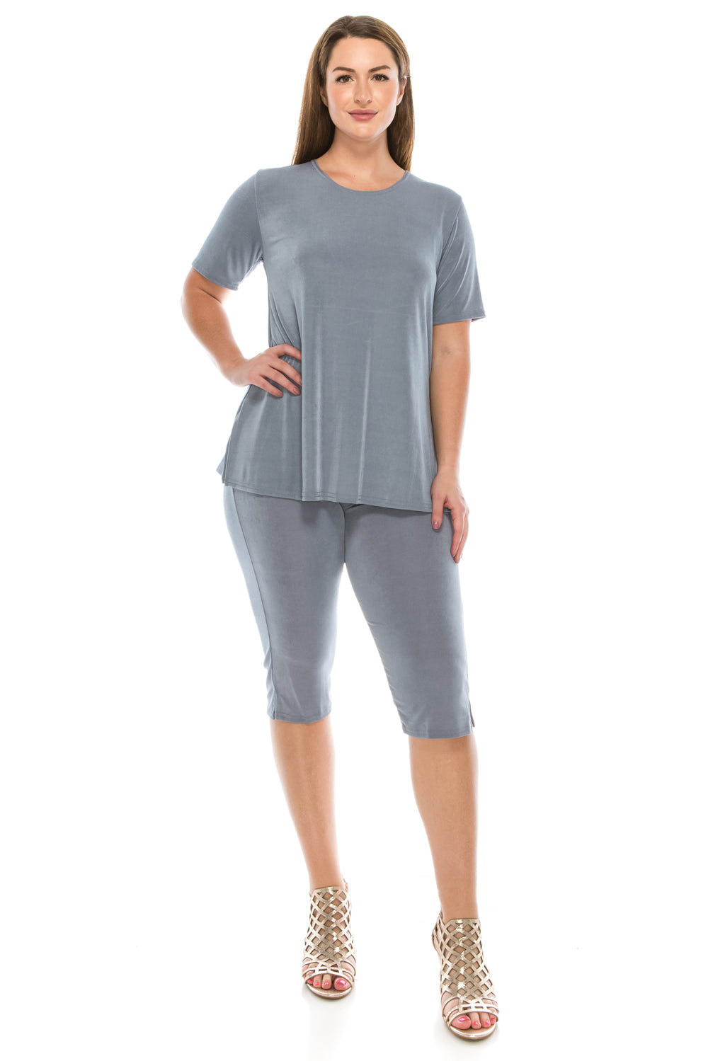 Jostar Women's Stretchy Capri Pant Set Short Sleeve, 903BN-S - Jostar Online