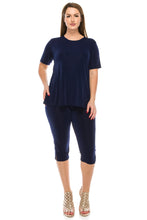 Load image into Gallery viewer, Jostar Women&#39;s Stretchy Capri Pant Set Short Sleeve, 903BN-S - Jostar Online
