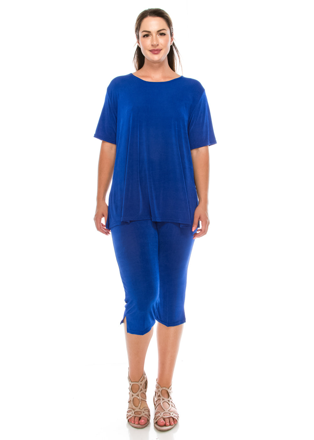 Jostar Women's Stretchy Capri Pant Set Short Sleeve in Plus Size, 903BN-SX - Jostar Online