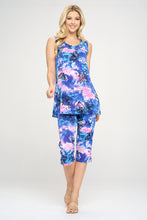 Load image into Gallery viewer, Two-Piece Sleeveless Top &amp; Capri Pant Set-9002BN-TRP1-W305
