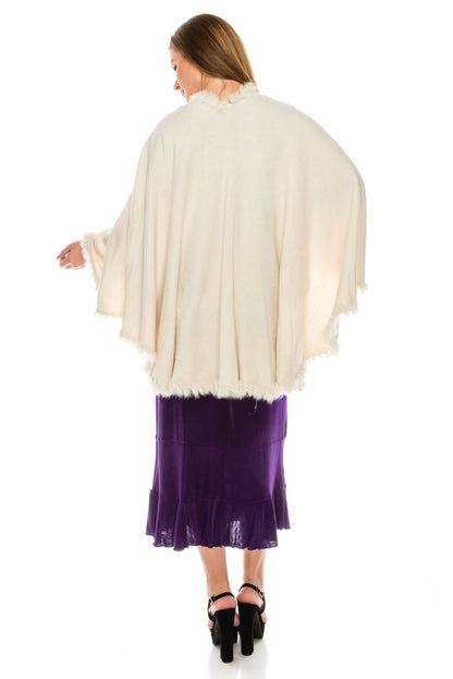 Faux Fur Poncho-703