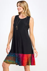 Graceful Contrast Sleeveless Round Neckline Dress-7083HT-TRP1-C-W182