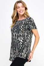 Load image into Gallery viewer, Print Boat Neckline Short Sleeve Top-3068HT-SRP1-W348
